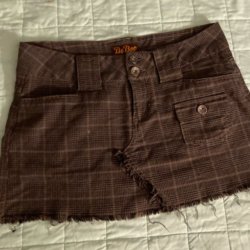 bebop plaid mini skirt